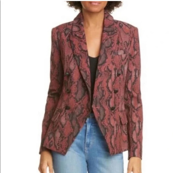 L’Agence Animal Print Blazer - Size 4 - Picture 1 of 6